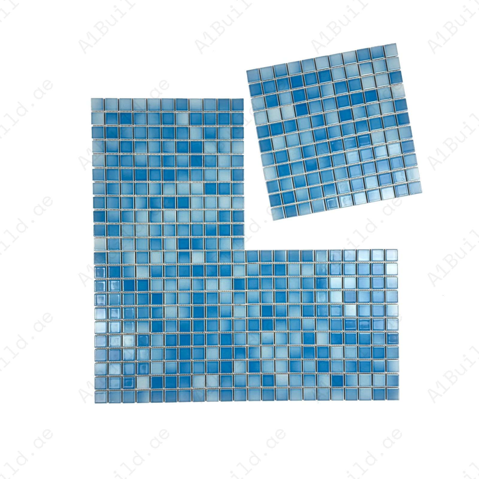 Midnight Splendor Series Light Blue Crystalline Glazed Porcelain Mosaic - Image 2
