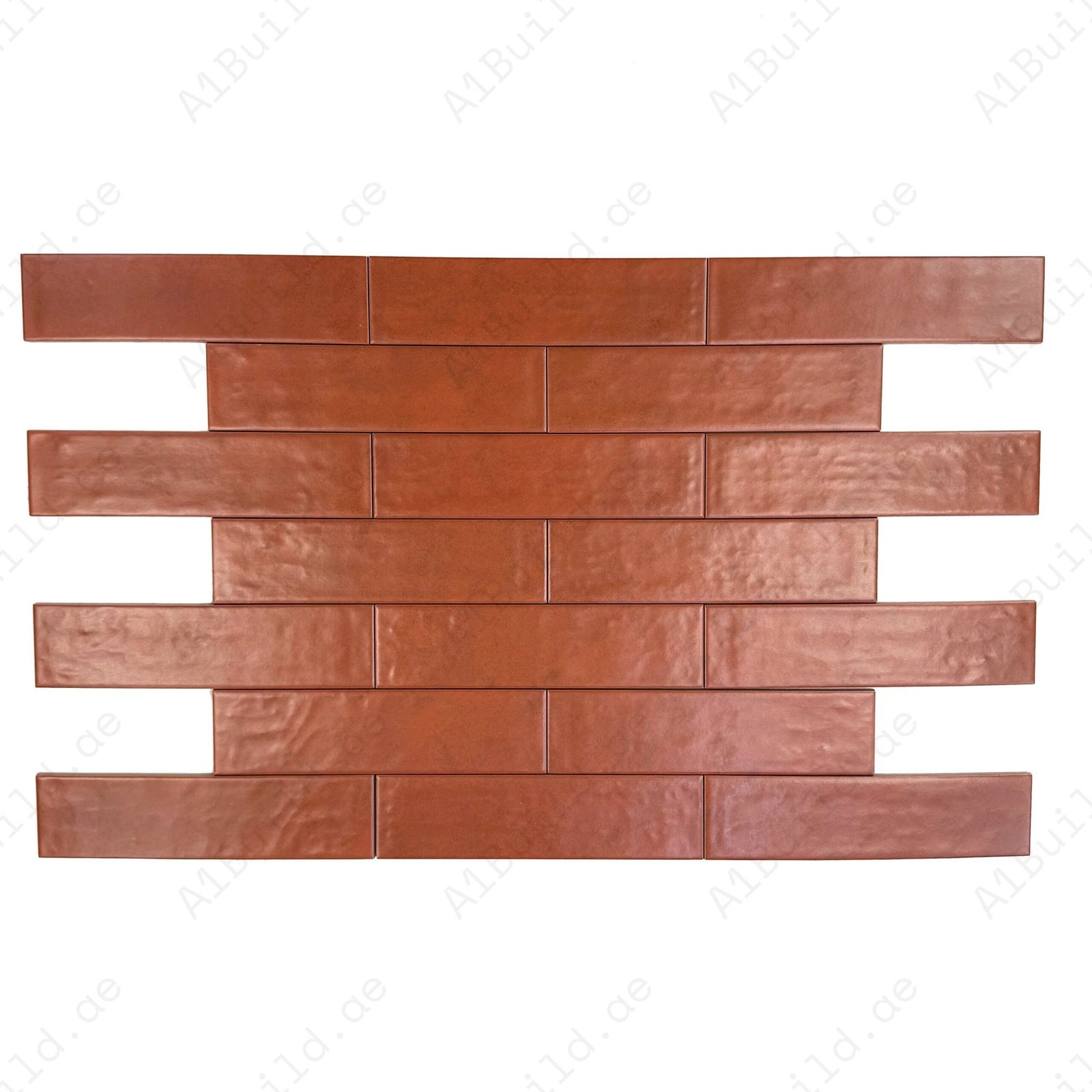 Light Coral Semimatte Porcelain Artisanal Tile - Image 2
