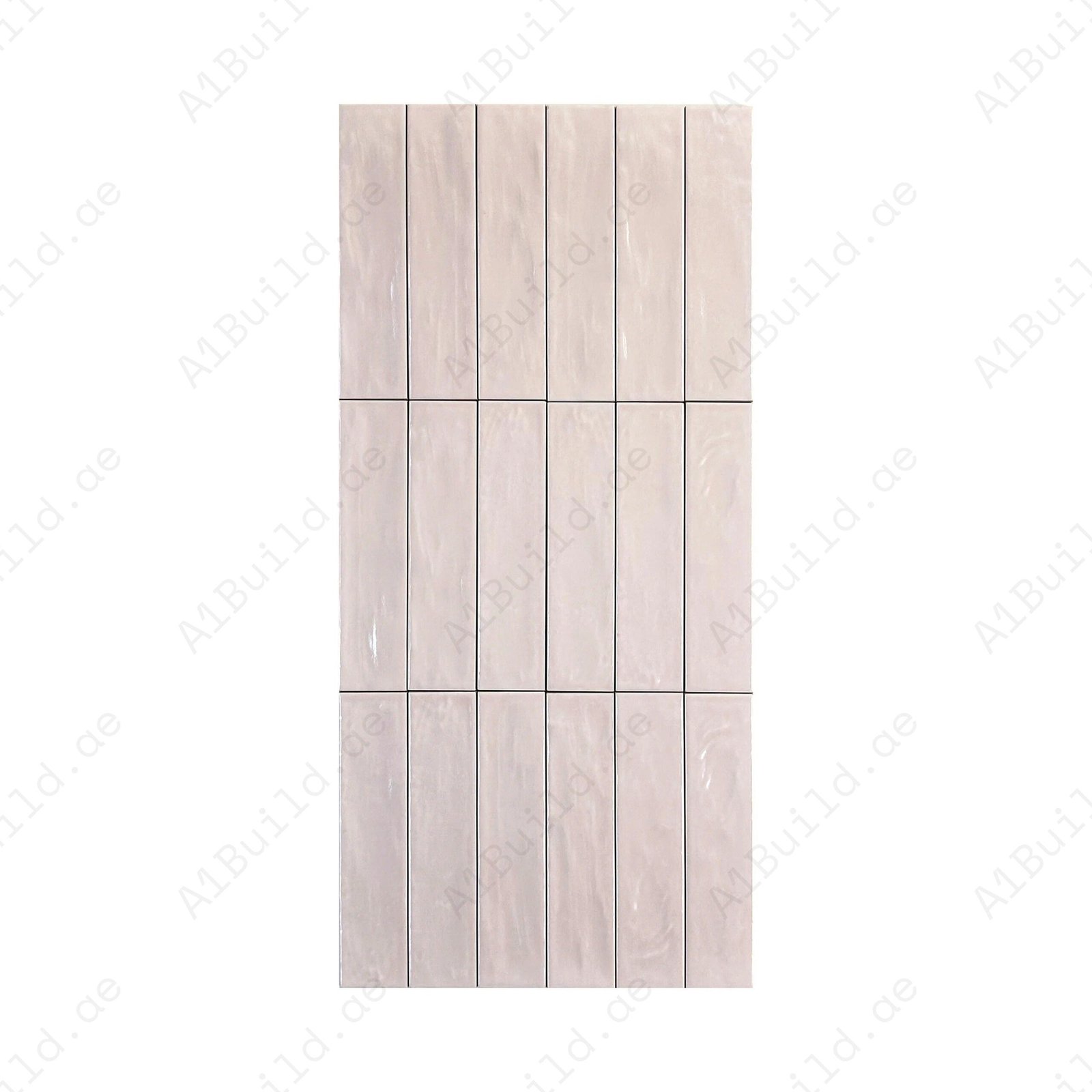 Light Pink Semimatte Pearlescent Ceramic Artisanal Tile