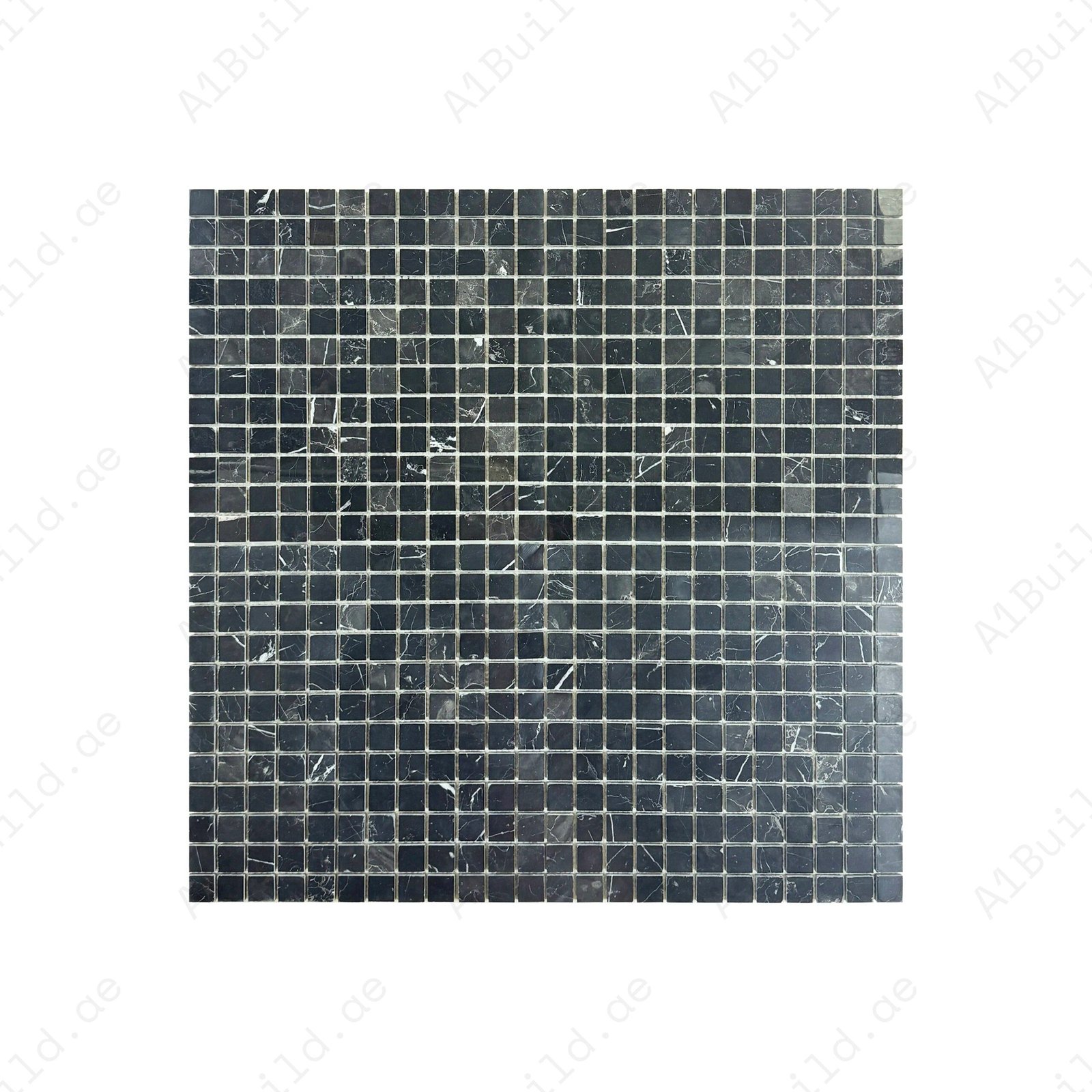 Palace Royale Series Black Marquina Polished Square Marble Mosaic