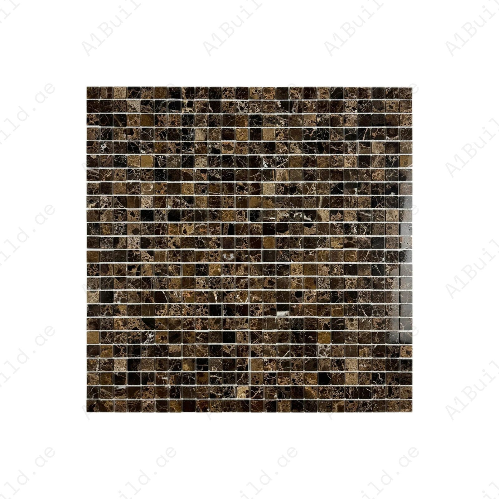 Palace Royale Series Dark Emperador Polished Square Marble Mosaic