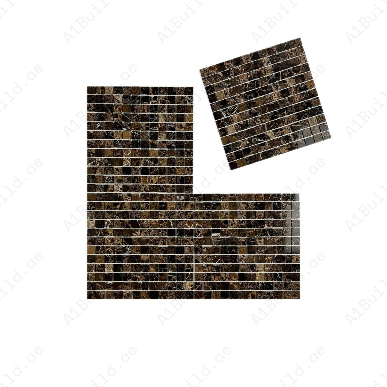 Palace Royale Series Dark Emperador Polished Square Marble Mosaic - Image 2