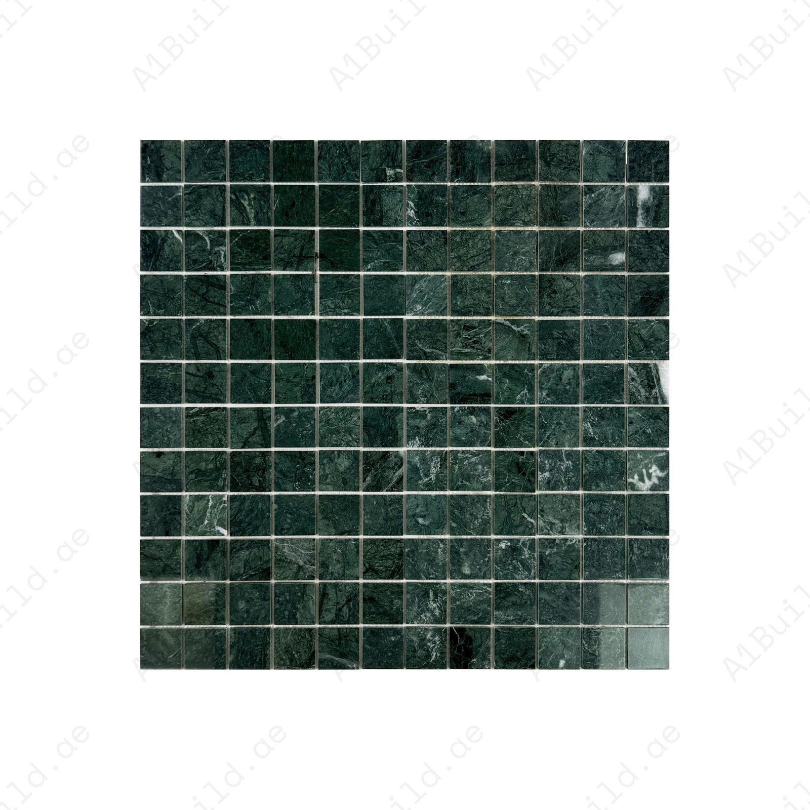 Palace Royale Series Dark Green Polished Square Marble Mosaic