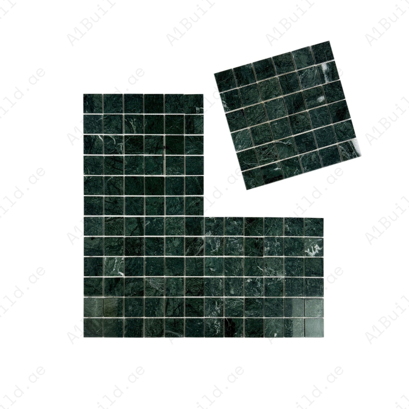 Palace Royale Series Dark Green Polished Square Marble Mosaic - Image 2