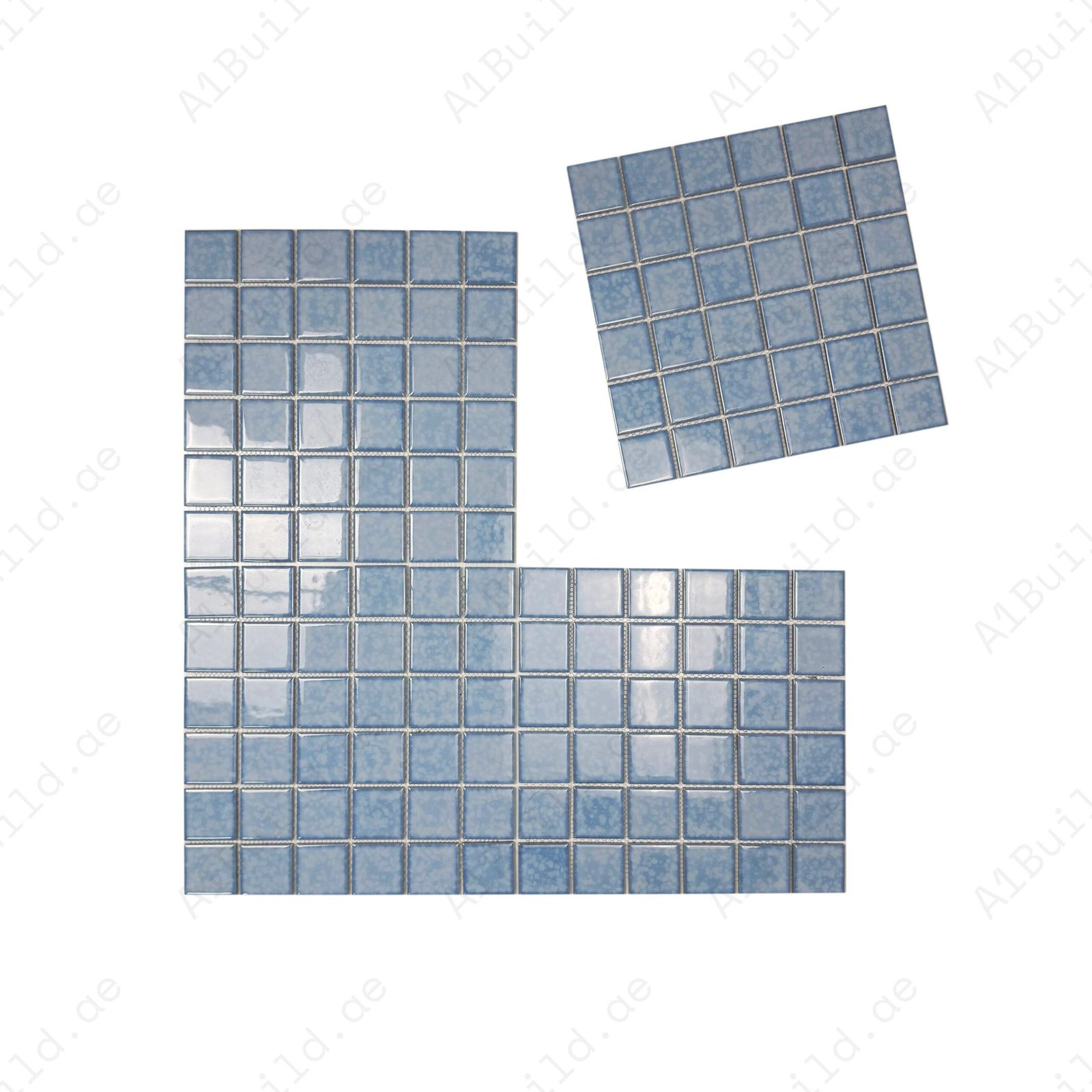 Midnight Splendor Series Sky Blue Iced Flower Texture Crystalline Glazed Porcelain Mosaic - Image 2
