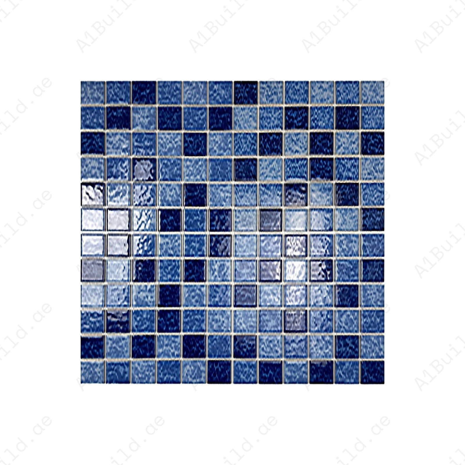 Midnight Splendor Series Sky Blue & Ultra Marine Blue & Navy Blue Mixed Lightning Texture Crystalline Glazed Porcelain Mosaic