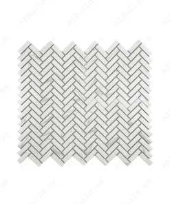 Carrara Lumina Series Carrara White Herringbone Porcelain Mosaic
