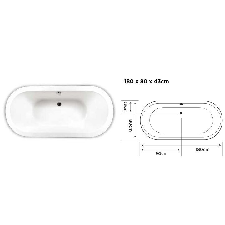 Majestic acrylic bathtub – elevate your bathing experience with 180x80x43cm dimensions for supreme comfort and luxury - Image 2