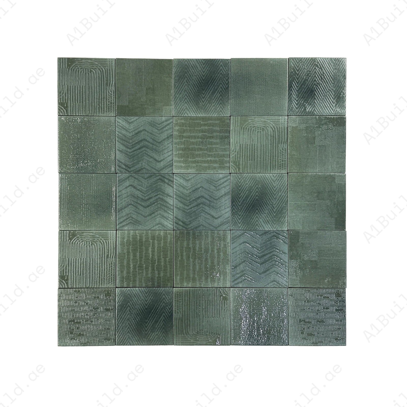 Moss Green Glossy Porcelain Subway Artisanal Tile