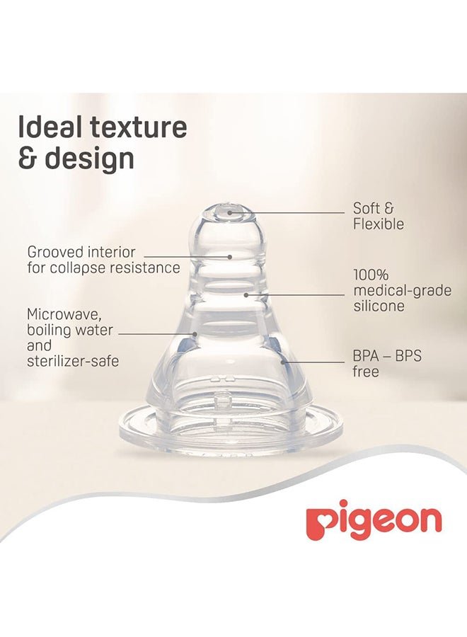 pigeon Pack of 2 Silicone Material Peristaltic Nipple, 7+ Month – Clear - Image 3