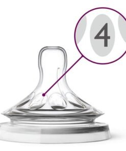 Philips Avent Pack Of 2 Fast Flow Flexible And Bite Resistant Natural Teats For Baby, 6+ Month - Clear