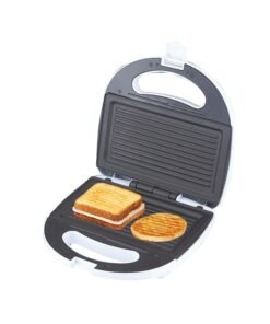 GEEPAS Sandwich Toaster Non Stick Heating Plate Thermostat Control With Indicator Light 750 W GGT686N Black/White