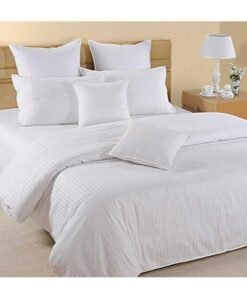 Hotel Linen Klub King Size Duvet Cover - 100% Cotton 250Tc Stripe, Size: 245 x 265cm - Luxurious, Breathable, and Durable Bed Linen Cotton White