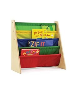 Alternative view of Homesmiths 5 Shelf Book Rack Wood Melamine (Beige) With 5 Multicolor Fabric | Natural Wood | Primary Kids Book Rack Storage Bookshelf D30cm x W65cm x H65cm Brown 24x11x25inch