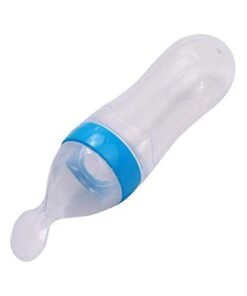 QiaoKai Ultra-Soft Silicone Baby Light Weight Food Dispensing Bottle With Spoon
