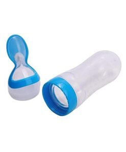 Alternative view of QiaoKai Ultra-Soft Silicone Baby Light Weight Food Dispensing Bottle With Spoon