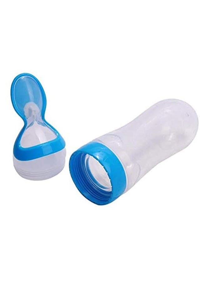 QiaoKai Ultra-Soft Silicone Baby Light Weight Food Dispensing Bottle With Spoon - Image 2