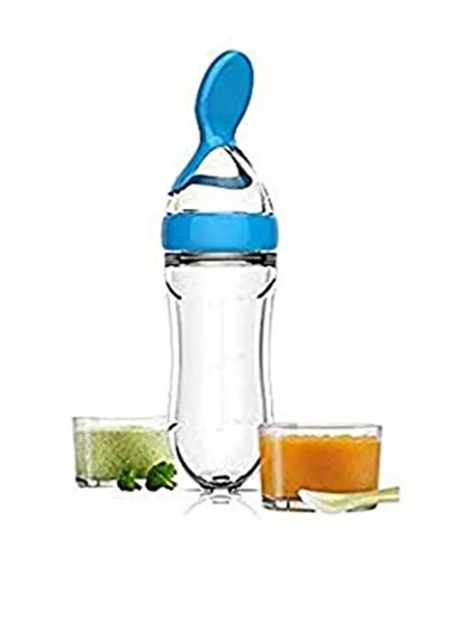 QiaoKai Ultra-Soft Silicone Baby Light Weight Food Dispensing Bottle With Spoon - Image 3