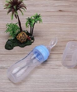 QiaoKai Ultra-Soft Silicone Baby Light Weight Food Dispensing Bottle With Spoon - Image 4