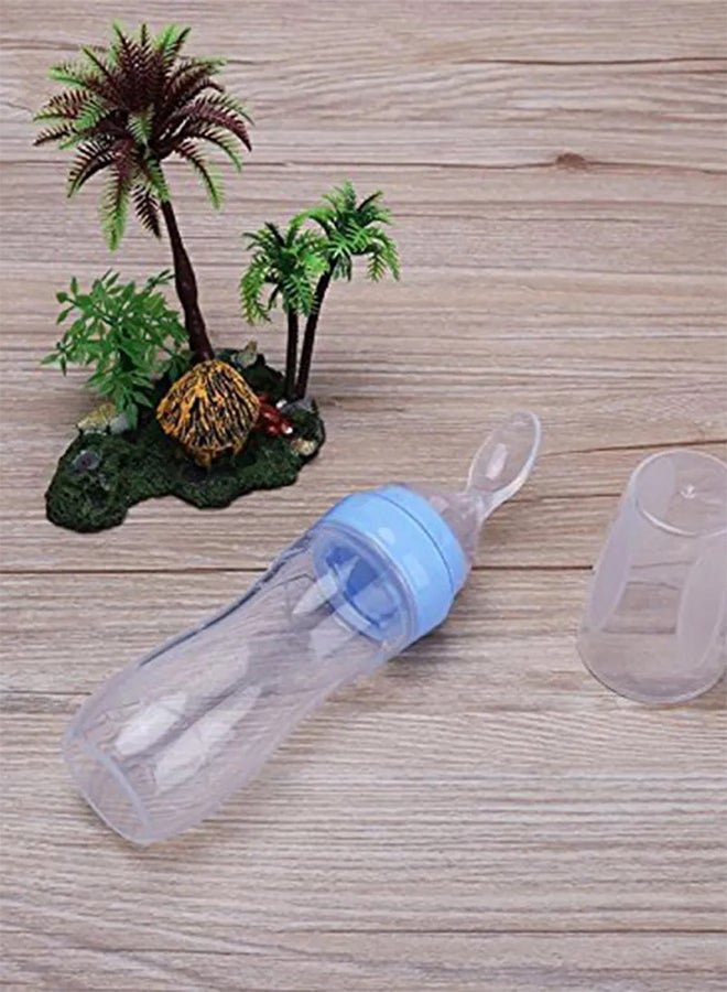 QiaoKai Ultra-Soft Silicone Baby Light Weight Food Dispensing Bottle With Spoon - Image 4