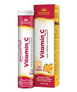 SUNSHINE NUTRITION Vitamin C Effervescent Tablets - Orange Flavour - 20 Tabs