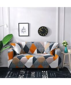 Deals for Less 1-Seater Exquisitely Rhombs Designed Wrinkle-free Anti-slip 360-degree Full Coverage Sofa Slipcover Multicolour 90-140cm