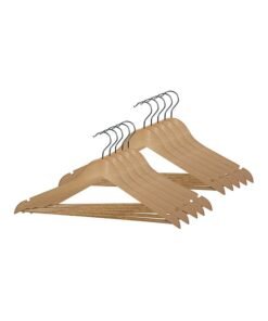 10-Piece Wooden Hanger Set Brown