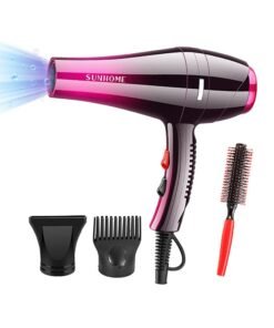 Sunhome 4-Piece Professional Hair Dryer Set,2000W Pink/Black