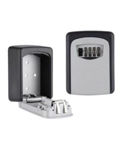 Wall Mounted Key Storage Lock Box Black/Grey 120x35x85mm