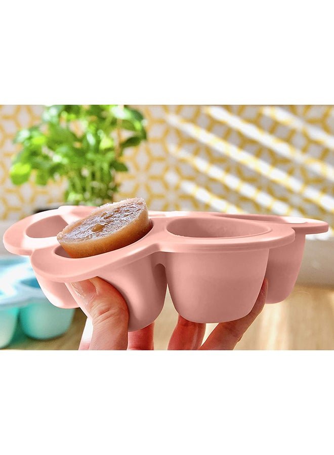 BEABA Silicone Multi - Containers, Premium - Quality For Baby, Extreme Heat Resistance, Oven And Microwave, 6 Separate Sections, Airtight Lid, Made In Italy, 6X150 Ml - Pink - Image 2