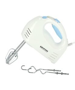 KRYPTON Hand Mixer with 7 Speed Settings – 150W Motor, Includes Whisk & Dough Hook Attachments, Ideal for Mixing Batter, Whipping Cream, Beating Eggs, Kneading Dough 150 W KNHB6043 White/Blue