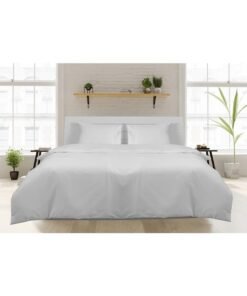 Hotel Linen Klub Queen Duvet Cover 250tc Dobby Box Sateen 100% Cotton White 245x245cm