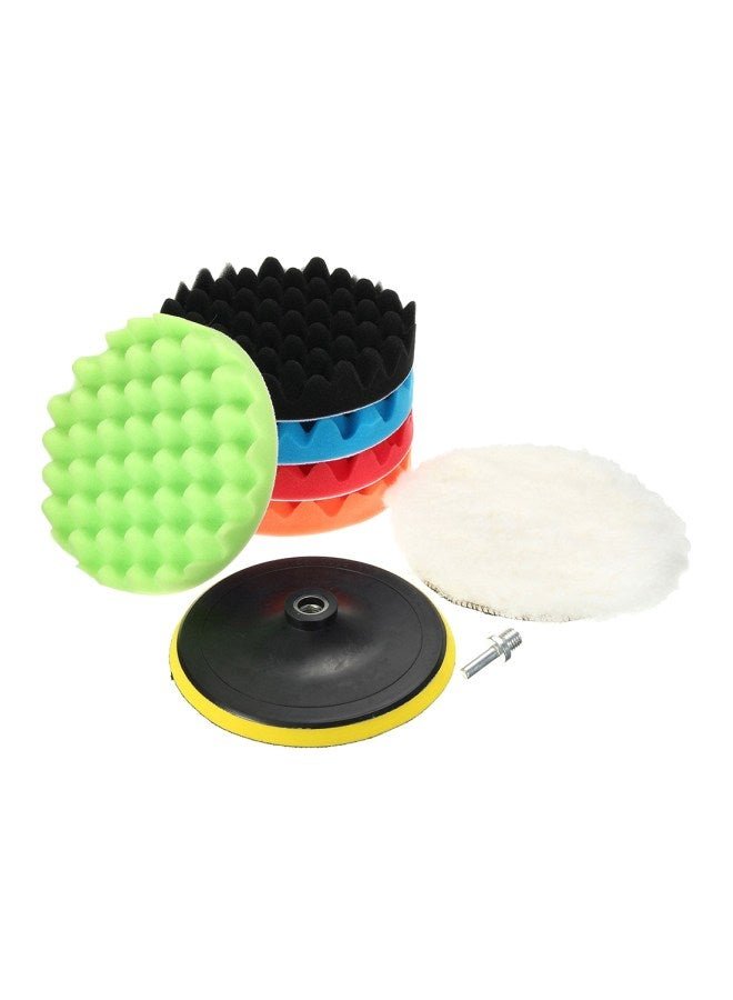 Voberry 7-Piece Sponge And Woolen Waxing Pads With M14 Drill Adapter