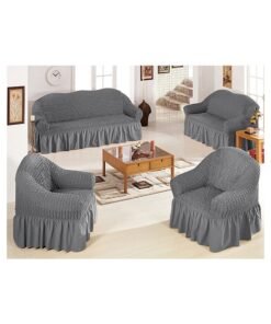 Fabienne 7 Seater (3+2+1+1) Super Stretchable Anti-Wrinkle Slip Resistant Sofa Cover Set Grey 110x470cm