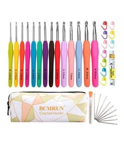 BCMRUN 14-Piece Heavy Duty Crochet Hook Set Multicolour