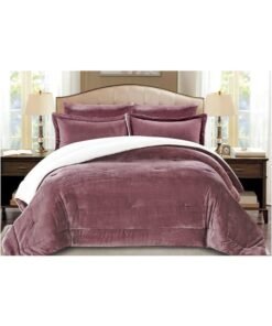 Blue Green Home 6-Piece King Size Comforter Set Faux Fur Purple