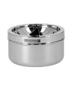 Royalford 200G Stainless Steel Ashtray 12 X 7.7 CM, Silver