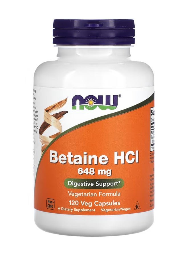 Now Foods Betaine HCL Dietary Supplement 648mg - 120 Capsule