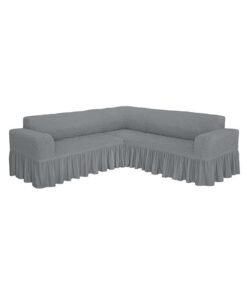 Fabienne Six Seater Stretchable Sofa Cover Set Grey 5.8meter