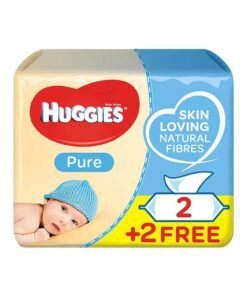 HUGGIES Pure Baby Wipes, 224 Count (2+2 Free) - Skin Loving Natural Fibers