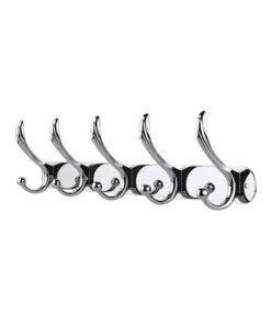 Wall Mounted Hook Hanger Silver 46.5x7x11cm