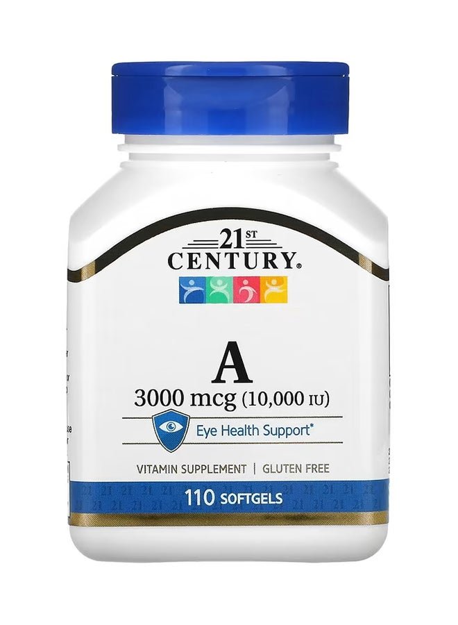 21st Century Vitamin A 3000 mcg 10000IU Vitamin Supplement - 110 Soft Gels