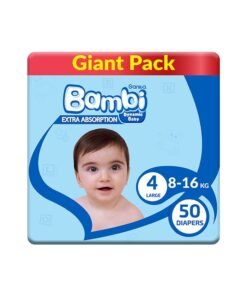Sanita Bambi Baby Diapers Giant Pack Size 4, Large, 8-16 KG, 50 Count