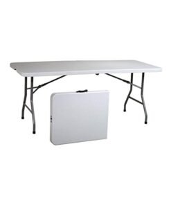 Office Star Multipurpose Foldable Table White/Black 90x50x7 cm