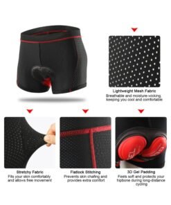 ARSUXEO Cycling Shorts With Breathable Gel Pad - Image 4