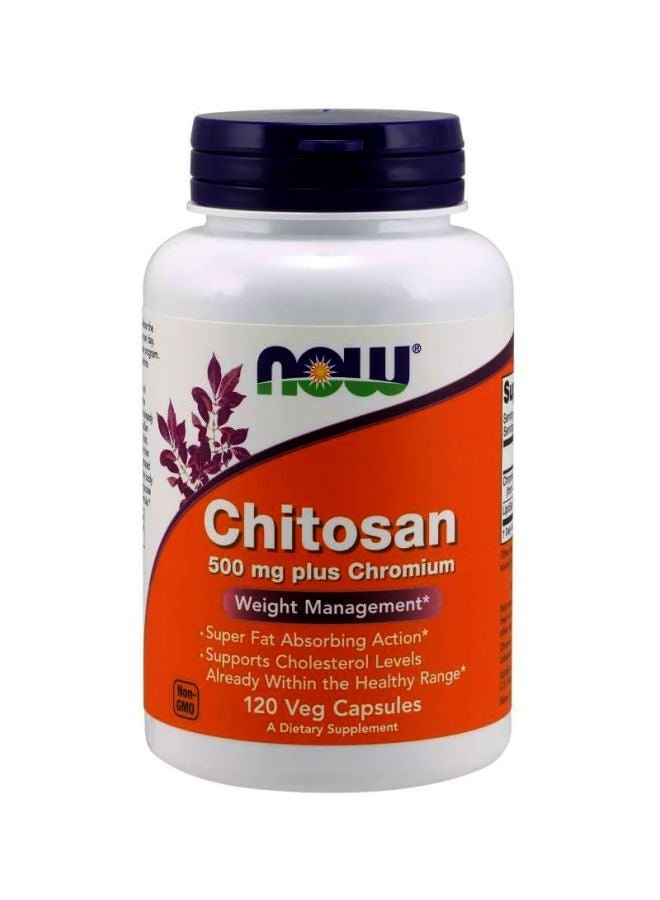 Now Foods Chitosan 500mg Plus Chromium Dietary Supplement - 120 Veg Capsules