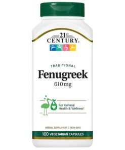 21st Century Fenugreek Dietary Supplement - 100 Capsules 610 Mg