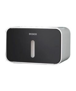 ecoco Wall Mounted Toilet Paper Dispenser Black/Grey 21x13.5x13.5cm