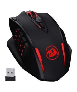 REDRAGON M913 Impact Elite Wireless & Wired Gaming Mouse – 16,000 DPI Pixart 3335 Sensor, 16 Programmable Buttons (12 Side Buttons), RGB Lighting, 45-Hour Battery, Ergonomic Design for MMO/MOBA, USB-C & 2.4GHz Connectivity, Black