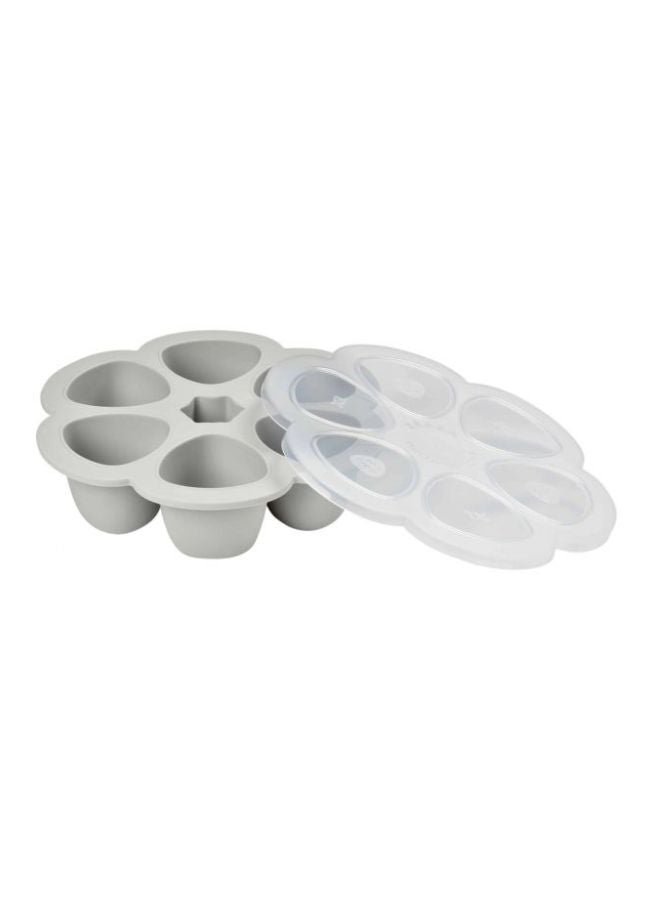 BEABA Multiportions Premium Quality Silicone Baby Food Storage Container, Baby Food Freezer Tray With Clip - On Lid, Oven And Freezer Safe , Made In Italy